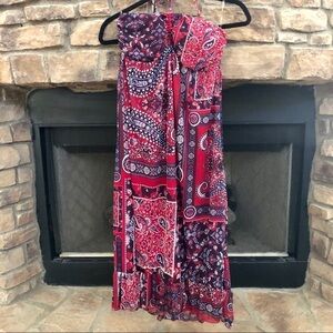 NWOT Maurices red, white and blue, padded strapless dress. Small